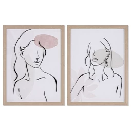 Kép nő, keretes 33x2,5x43 cm 2 féle