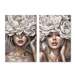 Kép nő virággal 60x3x90 cm 2 féle