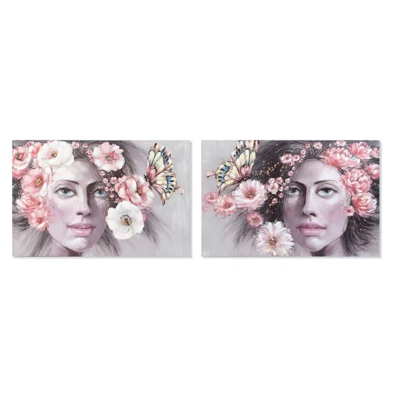 Kép nő virágokkal 120x3x80 cm 2 féle