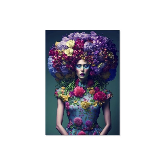 Kép virágos nő 100x0,04x150 cm