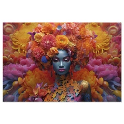 Kép virágos nő 150x0,04x100 cm