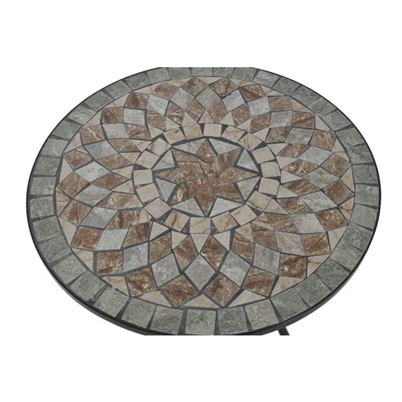 Kisasztal kovácsoltvas, mozaik mintával 60x60x72 cm