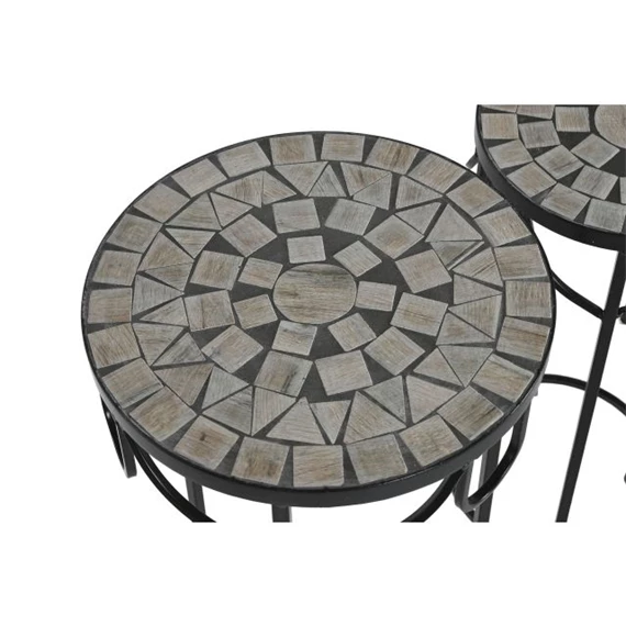 Kisasztal szett kovácsoltvas 30x30x69 cm S/3