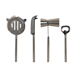 Koktél szett krómozott 37x9x18 cm S/4