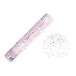 Konfetti ágyú pillangókkal fehér 28 cm