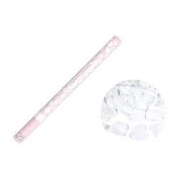 Konfetti ágyú rózsaszirommal fehér 80 cm