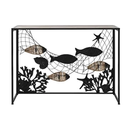 Konzol asztal hal mintával 108x37x80 cm