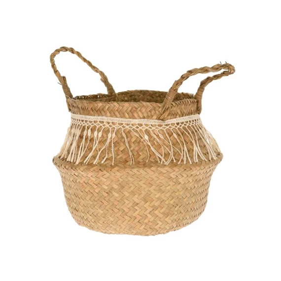 Kosár füllel, rojtokkal 27x17 cm