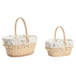 Kosár szett füllel, fonott 45x33x45 cm S/2