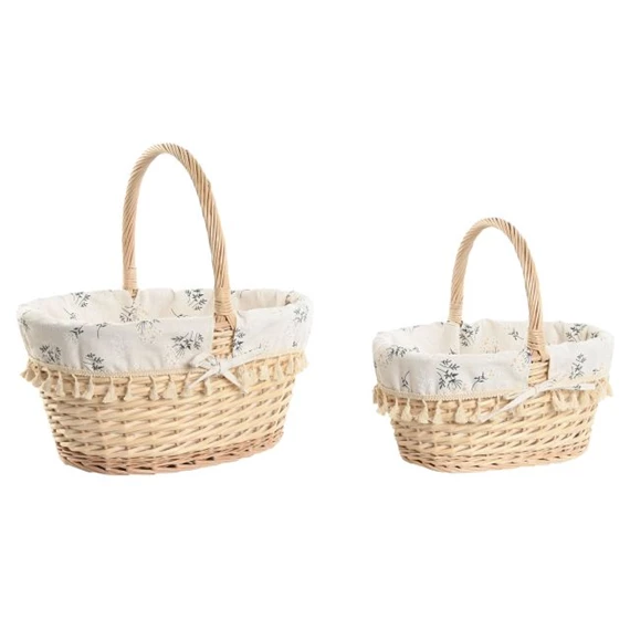 Kosár szett füllel, fonott 45x33x45 cm S/2