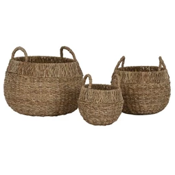 Kosár szett füllel, kerek 45x45x28 cm S/3