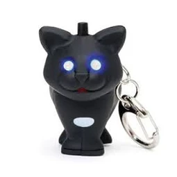 Kulcstartó hanggal, LED-es, macska 1,61x10,4x6,4 cm