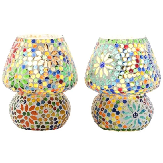 Lámpa asztali, mozaikos 13x13x17 cm 2 féle