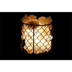 Lámpa asztali, sólámpa kosár 17x17x17 cm