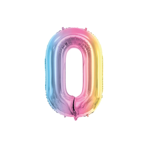 Lufi 0-ás szám fólia 86 cm pasztell szivárvány