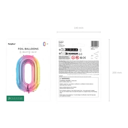 Lufi 0-ás szám fólia 86 cm pasztell szivárvány