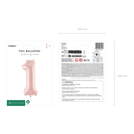 Lufi 1-es szám fólia 72 cm világos rózsaszín