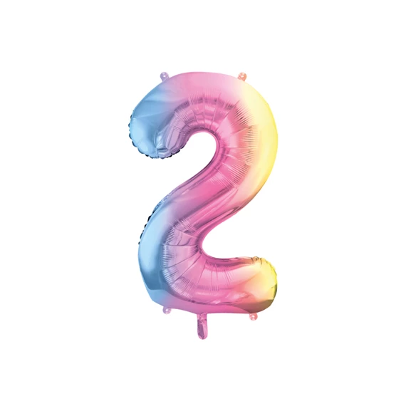Lufi 2-es szám fólia 86 cm pasztell szivárvány