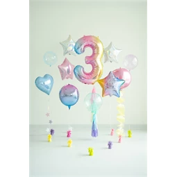 Lufi 3-as szám fólia 86 cm pasztell szivárvány