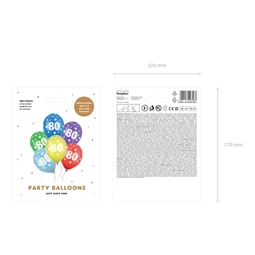 Lufi 30 cm 80. születésnap fémes mix S/6