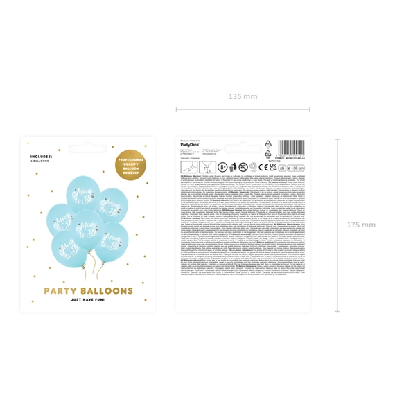 Lufi 30 cm mom to be pasztell világoskék S/6