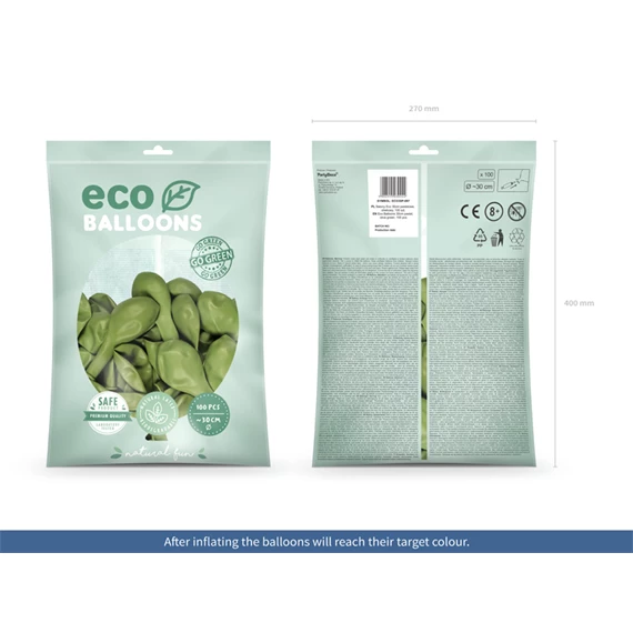 Lufi 30 cm pasztell olíva zöld S/100