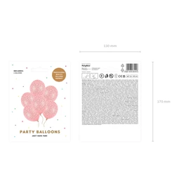 Lufi 30 cm pöttyös pasztell babarózsaszín S/6