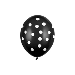 Lufi 30 cm pöttyös pasztell fekete S/6