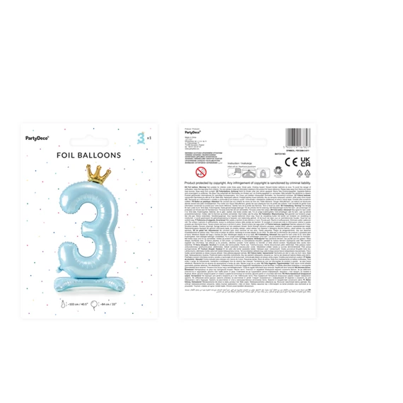 Lufi 3-as szám álló fólia 84 cm égkék