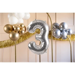 Lufi 3-as szám fólia 72 cm ezüst