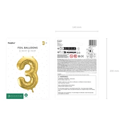 Lufi 3-as szám fólia 72 cm világos arany