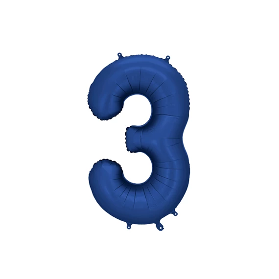 Lufi 3-as szám fólia 86 cm tengerészkék