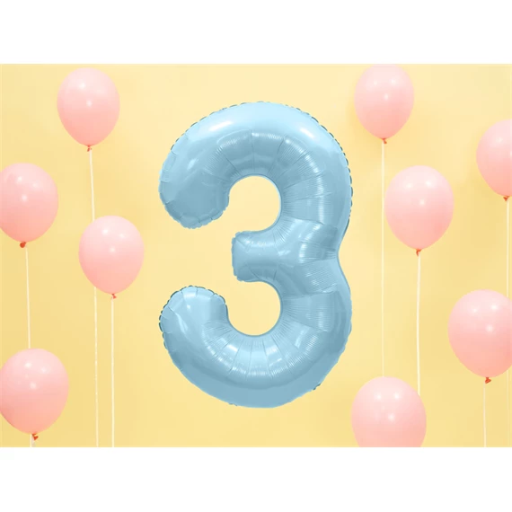 Lufi 3-as szám fólia 86 cm világoskék