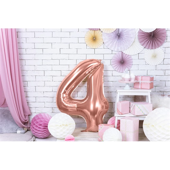 Lufi 4-es szám fólia 86 cm rózsaarany