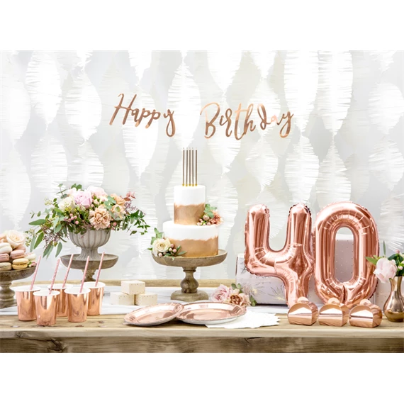 Lufi 4-es szám fólia 35 cm rózsaarany