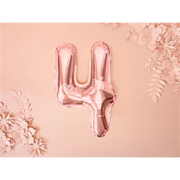 Lufi 4-es szám fólia 35 cm rózsaarany