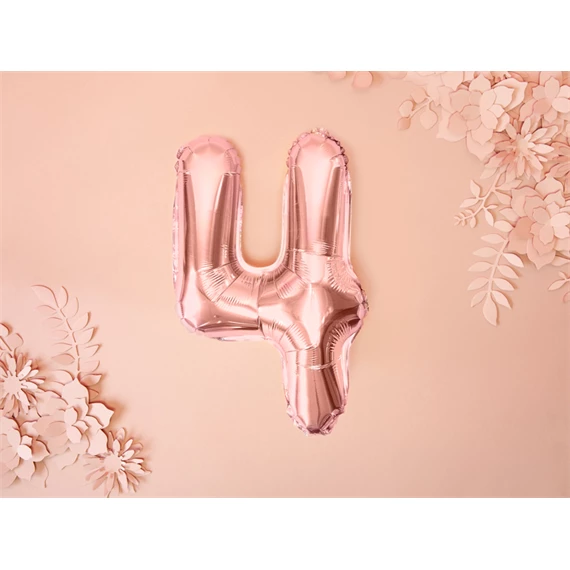 Lufi 4-es szám fólia 35 cm rózsaarany