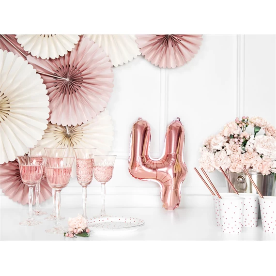 Lufi 4-es szám fólia 35 cm rózsaarany