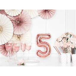 Lufi 5-ös szám fólia 35 cm rózsaarany