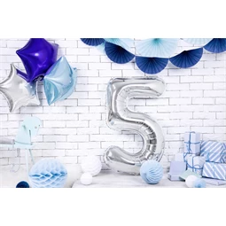 Lufi 5-ös szám fólia 86 cm ezüst