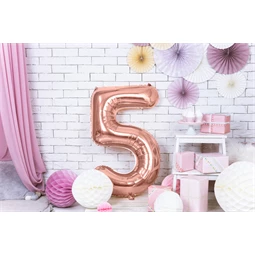 Lufi 5-ös szám fólia 86 cm rózsaarany
