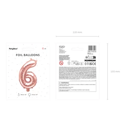 Lufi 6-os szám fólia 35 cm rózsaarany