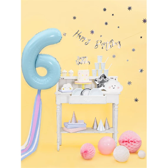 Lufi 6-os szám fólia 86 cm világoskék