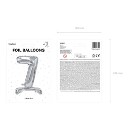 Lufi 7-es szám álló fólia 70 cm ezüst