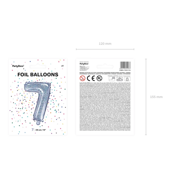 Lufi 7-es szám fólia 35 cm irizáló