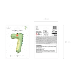 Lufi 7-es szám fólia krokodil 56x85 cm mix