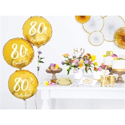 Lufi 80, születésnap fólia arany 45 cm
