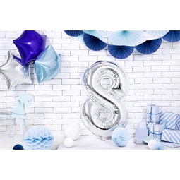 Lufi 8-as szám fólia 86 cm ezüst