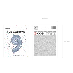 Lufi 9-es szám fólia 35 cm irizáló