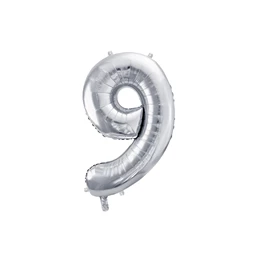 Lufi 9-es szám fólia 72 cm ezüst